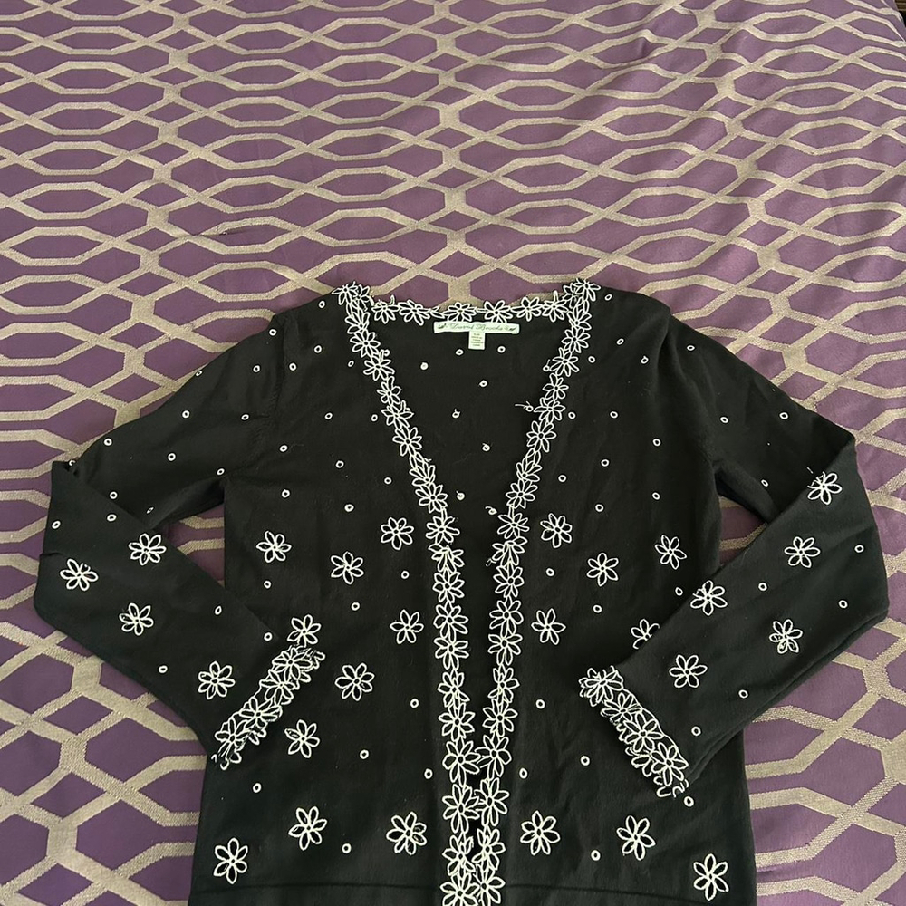 Black & White Flower Sweater